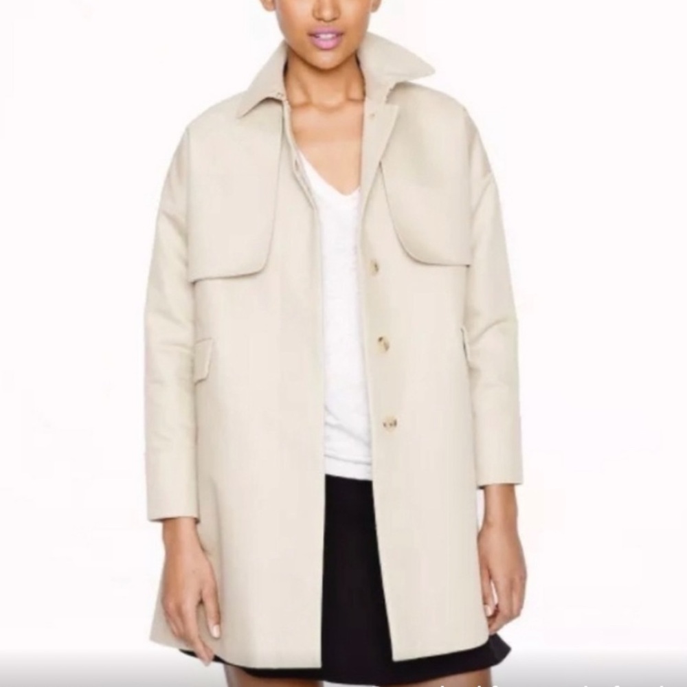 NWT J. Crew Women's Twill Swing Long Coat
